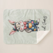 Couverture Sherpa Hipster Bunny Boy Baby Shower Gift (Devant (Horizontal))