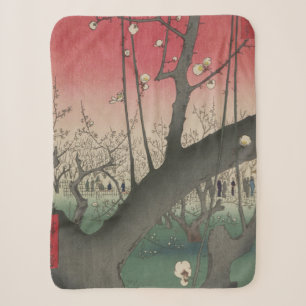Couverture Sherpa Hiroshige Plum Estate Kameido : Japonais vintage