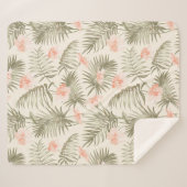 Couverture Sherpa Hisbiscus Tropical Palm Tree Motif (Devant (Horizontal))