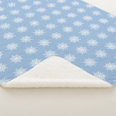 Couverture Sherpa Hiver Blue Ornamental G Clef Snowflake Motif (3/4)