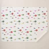 Couverture Sherpa Hiver Skieurs de descente Motif de ski (Devant (Horizontal))