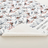 Couverture Sherpa hivernal merland birds monogramme sherpa couvertur (3/4)