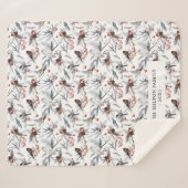 Couverture Sherpa hivernal merland birds monogramme sherpa couvertur (Devant (Horizontal))