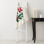 Couverture Sherpa Ho Ho Ho Christmas Wreath Typography Design (En situation)