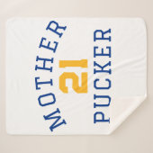 Couverture Sherpa Hockey Maman Blanche Mère Pucker Numéro personnali (Devant (Horizontal))