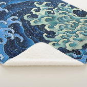 Couverture Sherpa Hokusai Vague féminine Océan Vintage (3/4)
