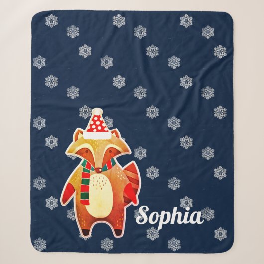 Couverture Sherpa Holiday Raccoon (Devant)