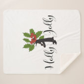 Couverture Sherpa Holly Jolly Cute Funny Penguin Noël (Devant (Horizontal))