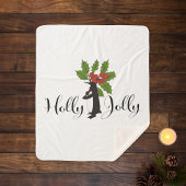 Couverture Sherpa Holly Jolly Cute Funny Penguin Noël