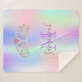 Couverture Sherpa Hologramme holographique de couronne de tiare viol (Devant (Horizontal))