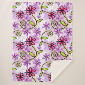 Couverture Sherpa Holographique Arc-en-ciel - Collage floral (Devant)