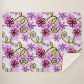 Couverture Sherpa Holographique Arc-en-ciel - Collage floral (Devant (Horizontal))