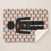 Couverture Sherpa Hommes gays LGBTQ Silhouette et arc-en-ciel (Devant (Horizontal))