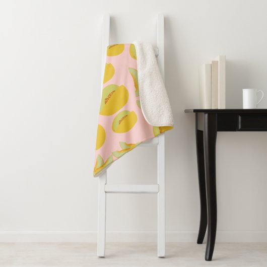Couverture Sherpa Honeydew Melons Motif de fruits (En situation)