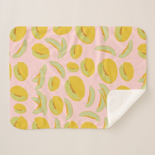 Couverture Sherpa Honeydew Melons Motif de fruits (Devant (Horizontal))