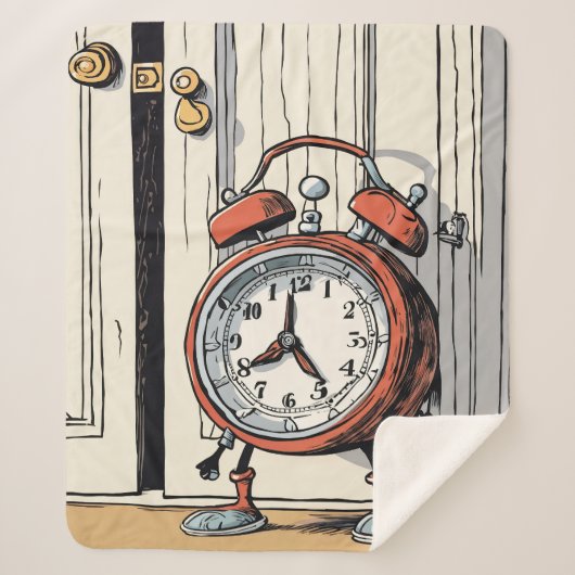 Couverture Sherpa Horloge d'alarme pivotante - Porte Whimsical (Devant)