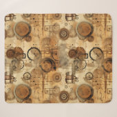 Couverture Sherpa Horloge Grunge Rustique Steampunk (Devant (Horizontal))