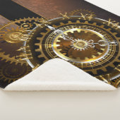Couverture Sherpa Horloge Steampunk avec des engrenages anciens (3/4)