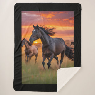 Couverture Sherpa Horse Blanket - Chevaux sauvages