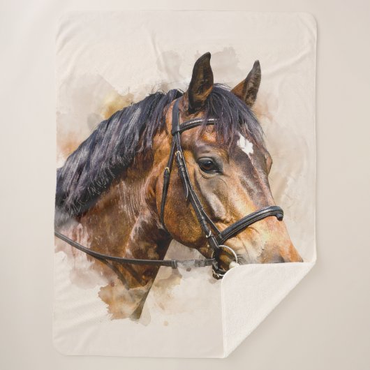 Couverture Sherpa Horse Head Sherpa Blanket (Devant)