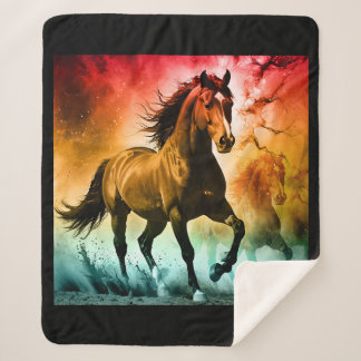 Couverture Sherpa Horse running 