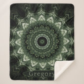 Couverture Sherpa Hosta Mandala personnalisé en vert foncé (Devant)