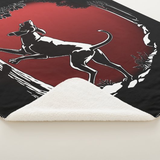 Couverture Sherpa Hound Dog Art Blanket Chasse Chien Sherpa Blanket (3/4)