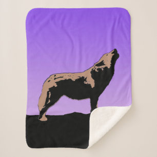 Couverture Sherpa Howling Wolf at Sunset - Art faunique original