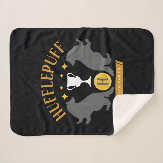 Couverture Sherpa HUFFLEPUFF™ Badger and Cup House Pride Graphisme (Devant (Horizontal))