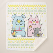 Couverture Sherpa Hug Sameach Sherpa Hanoukka Blanche/Moyen (Devant)