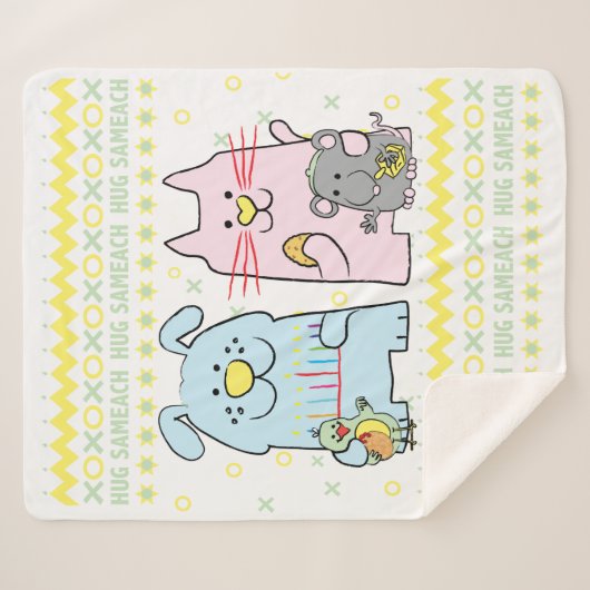 Couverture Sherpa Hug Sameach Sherpa Hanoukka Blanche/Moyen (Devant (Horizontal))