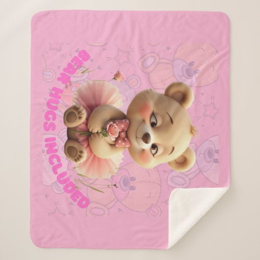 Couverture Sherpa Hugs d'ours inclus - Ours Tutu Doux (Devant)