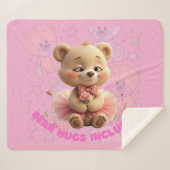 Couverture Sherpa Hugs d'ours inclus - Ours Tutu Doux (Devant (Horizontal))