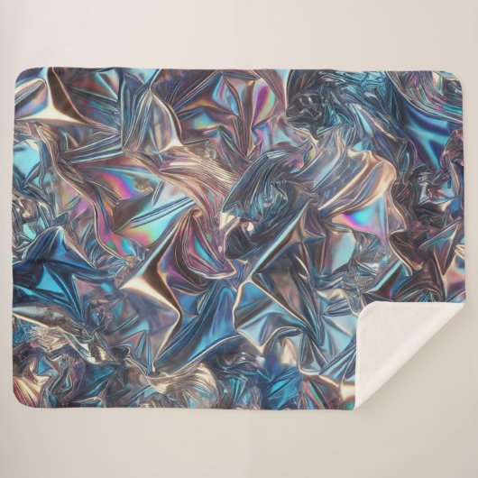 Couverture Sherpa Huile Chrome Ultra-Cosy Blanket - Flueur Futuriste (Devant (Horizontal))