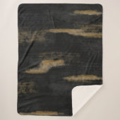Couverture Sherpa Huiles douces Abstraites Charbon et or (Devant)