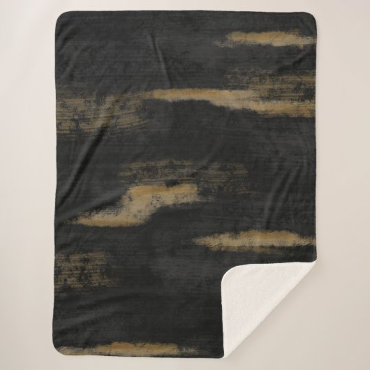 Couverture Sherpa Huiles douces Abstraites Charbon et or (Devant)