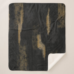 Couverture Sherpa Huiles douces Abstraites Charbon et or