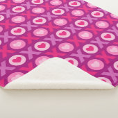 Couverture Sherpa Huiles et baisers XOXO rose et violet (3/4)