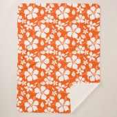 COUVERTURE SHERPA HULA HAÏIENNE (HIBISCUS) ORANGE (Devant)