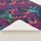 Couverture Sherpa Hummingbird garden in purple and blue (3/4)