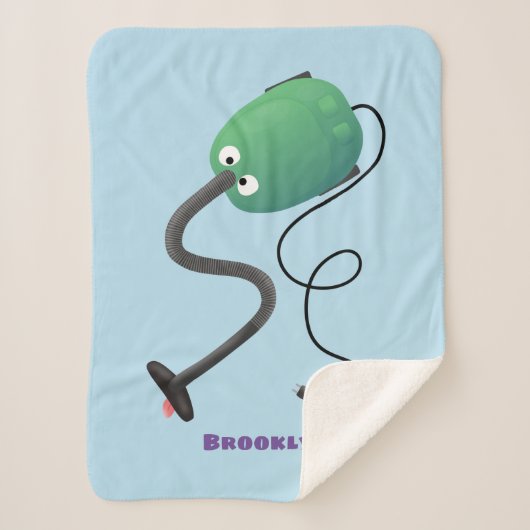 Couverture Sherpa Humour de dessin animé de l'aspirateur mignon (Devant)