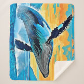 Couverture Sherpa Humpback Whale Ocean Freedom Jump Design (Devant)