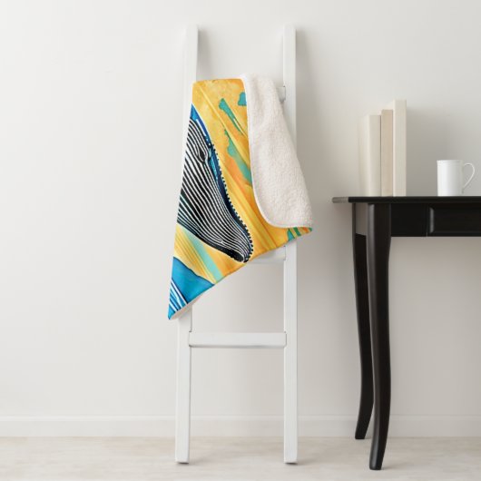 Couverture Sherpa Humpback Whale Ocean Freedom Jump Design (En situation)