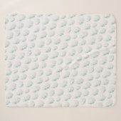 Couverture Sherpa Hydrangea Blanc Élégant Sarcelle (Devant (Horizontal))