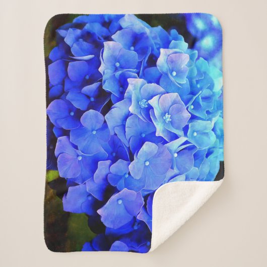 Couverture Sherpa Hydrangea Blues (Devant)