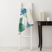 Couverture Sherpa Hydrangea Blues Floral Watercolor Botanical Blooms (En situation)