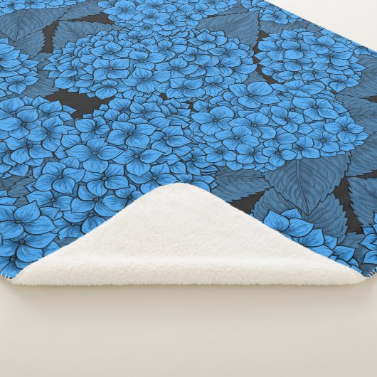 Couverture Sherpa Hydrangée bleue (3/4)