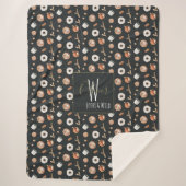 Couverture Sherpa Hygge d'automne confortable Monogramme Motif illus (Devant)