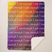 Couverture Sherpa I Am Enough Rainbow Affirmation Pattern Design (Devant)