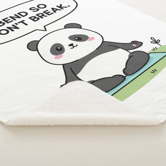 Couverture Sherpa “I Bend So I Don’t Break” panda design (3/4)